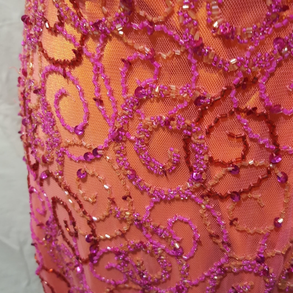 Scala Size X-Small Orange & Fushia Formal Gown - image 7